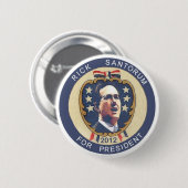 Badge Rond 5 Cm Santorum 2012 rétros conceptions (Devant & derrière)