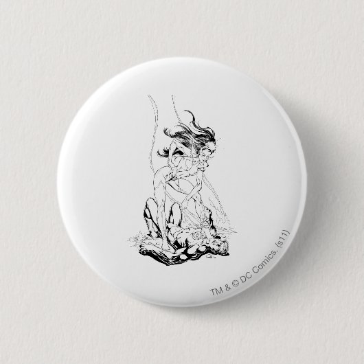 Badge Rond 5 Cm Saphir vert de lanterne et d'étoile (Devant)