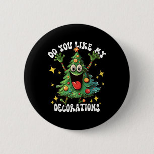 Badge Rond 5 Cm Sapin de Noël Aimez-vous mes décorations Xmas Lig
