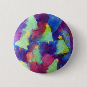 Badge Rond 5 Cm Sapin de Noël, Bouton