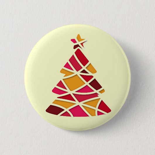 Badge Rond 5 Cm Sapin de Noël d'art moderne élégant (Devant)