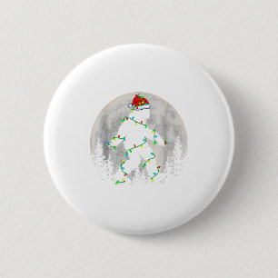 Badge Rond 5 Cm Sapin de Noël Santa Bigfoot Lumières Xmas Drôle Sa