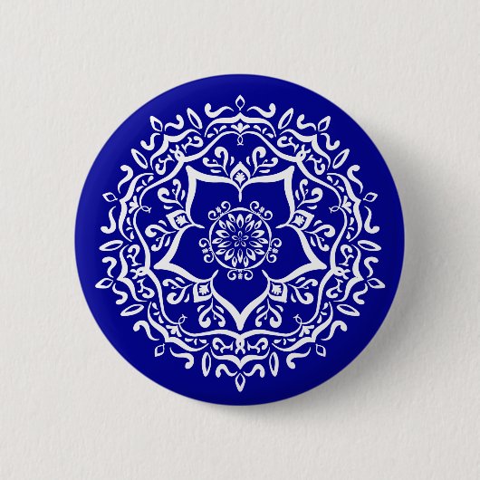 Badge Rond 5 Cm Sapphire Mandala (Devant)