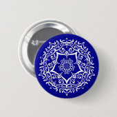Badge Rond 5 Cm Sapphire Mandala (Devant & derrière)