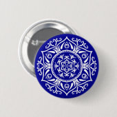 Badge Rond 5 Cm Sapphire Mandala (Devant & derrière)
