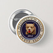 Badge Rond 5 Cm Sarah pour le bouton du président 2012 (Devant & derrière)