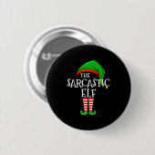 Badge Rond 5 Cm Sarcastic Elf Family Matching Group Christmas Prem (Devant & derrière)
