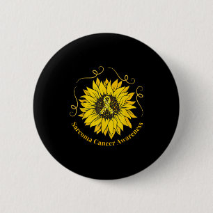 Badge Rond 5 Cm Sarcome Cancer Sensibilisation Tournesol jaune Rub