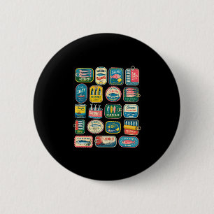 Badge Rond 5 Cm Sardine poisson en conserve drôle pêcheur à la mod