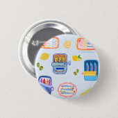 Badge Rond 5 Cm Sardines et citrons (Devant & derrière)