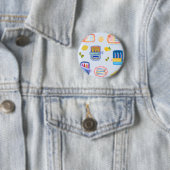 Badge Rond 5 Cm Sardines et citrons (En situation)