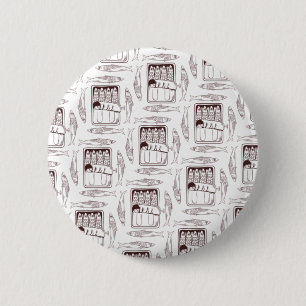 Badge Rond 5 Cm sardines peuvent transiter par motif
