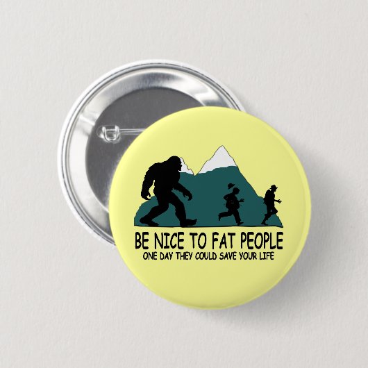Badge Rond 5 Cm Sasquatch drôle (Devant & derrière)