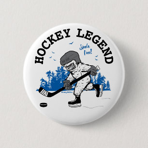Badge Rond 5 Cm Sasquatch Hockey Legend Bigfoot Flare