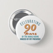 Badge Rond 5 Cm Sassy 90th Birthday Attitude (Devant & derrière)