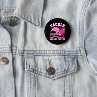 Badge Rond 5 Cm S'attaquer au cancer du sein, Football Rose