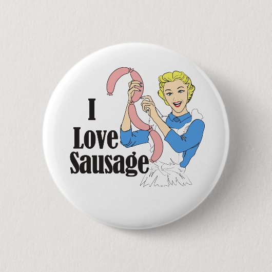 Badge Rond 5 Cm Saucisse (Devant)