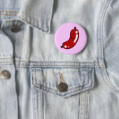 Badge Rond 5 Cm Saucisse mignonne (En situation)