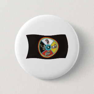 Badge Rond 5 Cm Sault Ste. Bouton Drapeau Marie Tribe