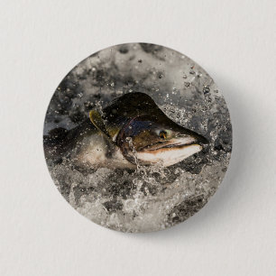 Badge Rond 5 Cm Saumon de saut