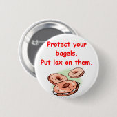 Badge Rond 5 Cm saumon fumé et bagels (Devant & derrière)