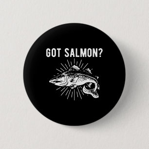 Badge Rond 5 Cm Saumon Saumon Poisson Saumon Pêcheur de saumon