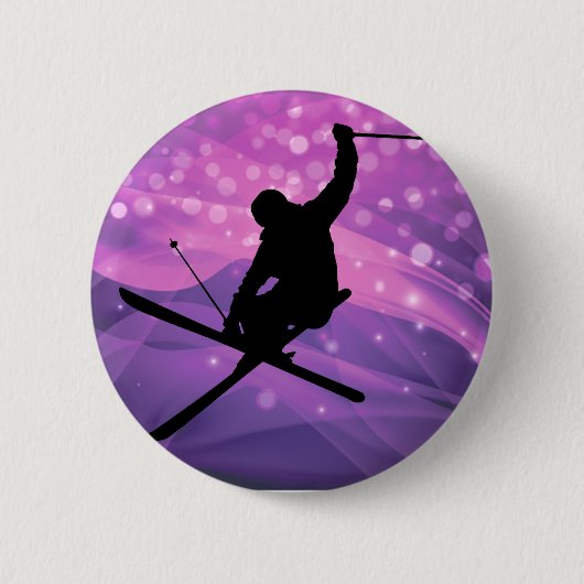 Badge Rond 5 Cm Saut de ski (Devant)