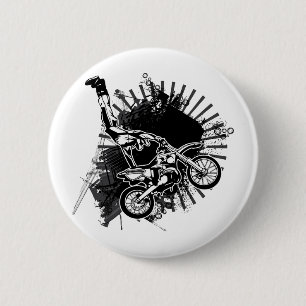 Badge Rond 5 Cm Saut grunge de motocross