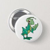 Badge Rond 5 Cm Sauterelle affamée (Devant & derrière)