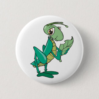 Badge Rond 5 Cm Sauterelle affamée