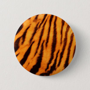 Badge Rond 5 Cm Sauvage et Vibrant Tiger Orange