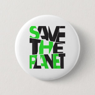 Badge Rond 5 Cm Sauvegarder La Planète _ Protection De l'environne