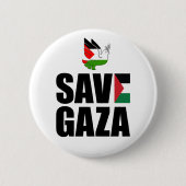 BADGE ROND 5 CM SAUVER GAZA (Devant)