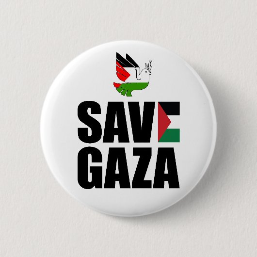 BADGE ROND 5 CM SAUVER GAZA (Devant)
