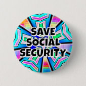 Badge Rond 5 Cm SAUVER LA SÉCURITÉ SOCIALE (vous pouvez modifier l (Devant)
