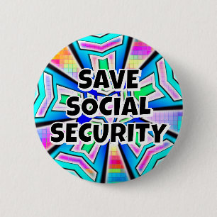 Badge Rond 5 Cm SAUVER LA SÉCURITÉ SOCIALE (vous pouvez modifier l