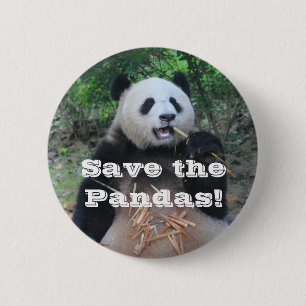Badge Rond 5 Cm Sauver les pandas géants