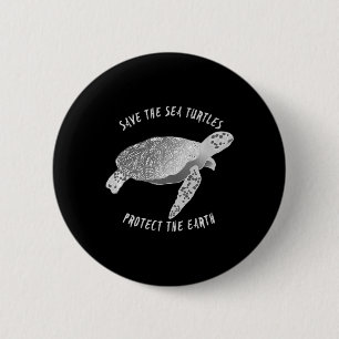 Badge Rond 5 Cm Sauver les tortues de mer Protéger l'océan Terre