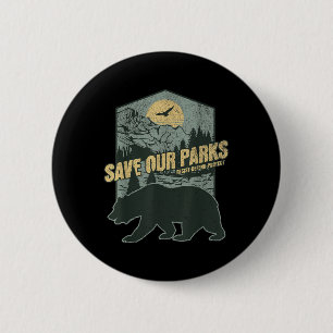 Badge Rond 5 Cm Sauver nos parcs nationaux résister à l'ours anti-