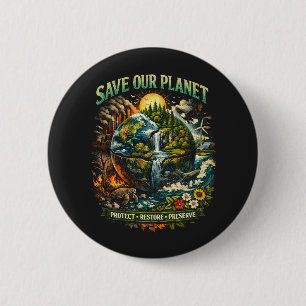 Badge Rond 5 Cm Sauver notre planète