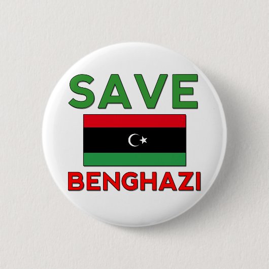 Badge Rond 5 Cm Sauvez Benghazi (Devant)
