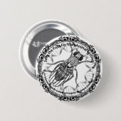 Badge Rond 5 Cm Sauvez la mouche à fruit ! (Devant & derrière)