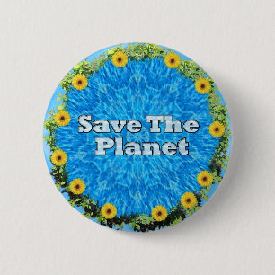 Badge Rond 5 Cm Sauvez la planète