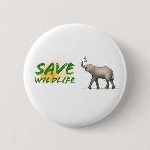 Badge Rond 5 Cm Sauvez la vie sauvage, mère la nature