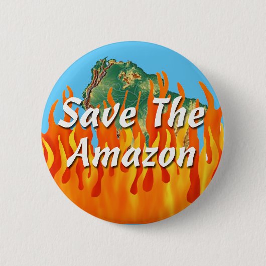 Badge Rond 5 Cm Sauvez l'Amazonie (Devant)