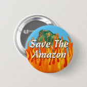 Badge Rond 5 Cm Sauvez l'Amazonie (Devant & derrière)