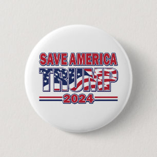 Badge Rond 5 Cm Sauvez l'Amérique Trump 2024