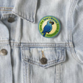 Badge Rond 5 Cm Sauvez l'ara du Spix de l'extinction (En situation)