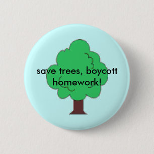 Badge Rond 5 Cm sauvez le bouton d'arbre