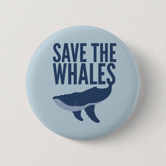 Badge Rond 5 Cm Sauvez le bouton de baleines (Devant)